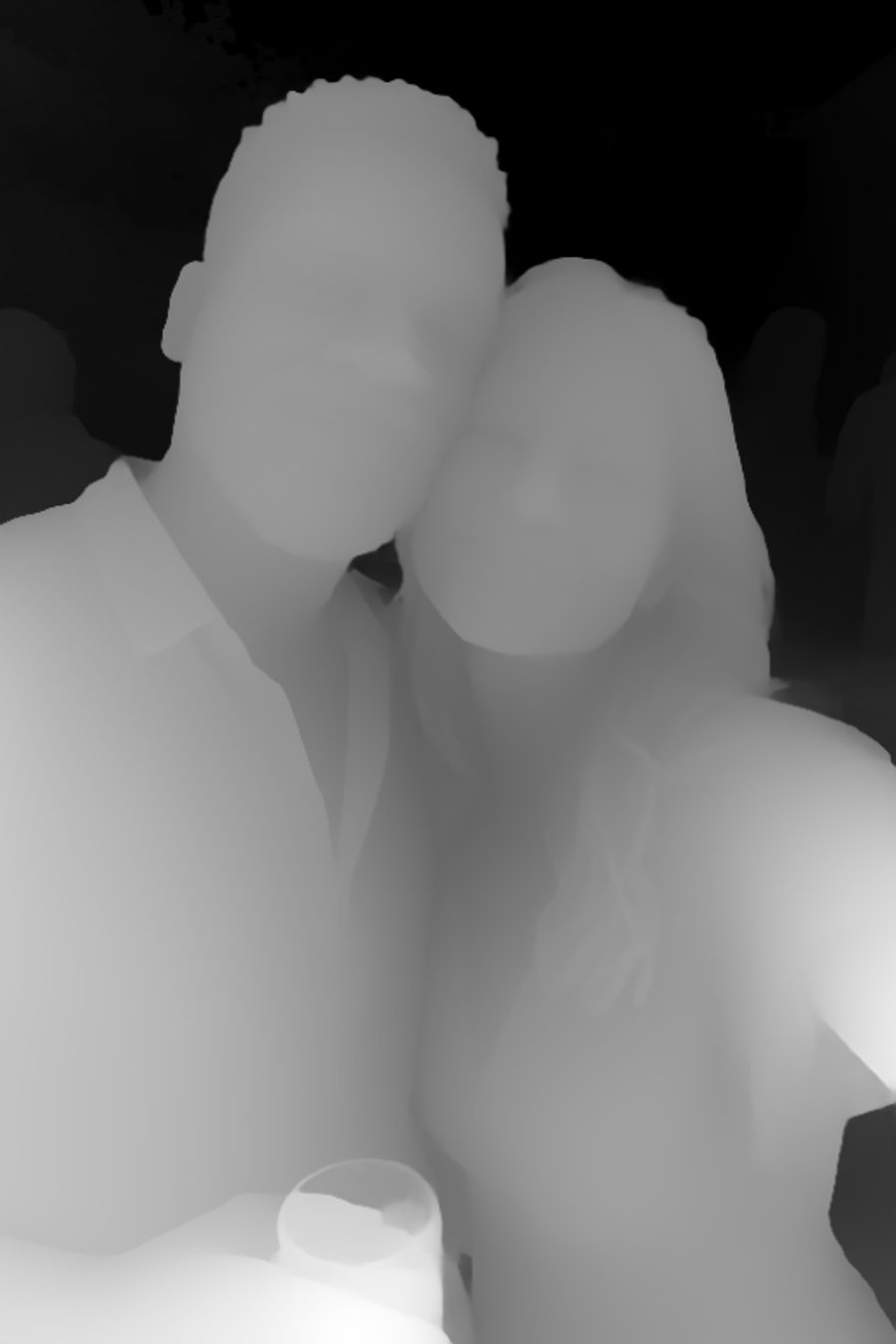 Grey depth map of the photo