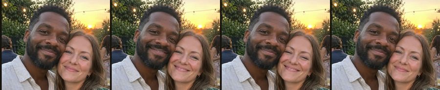 Sequence of the couple's faces blinking and smiling