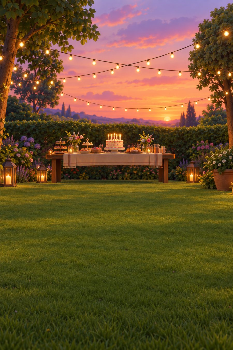 Painted birthday garden lawn