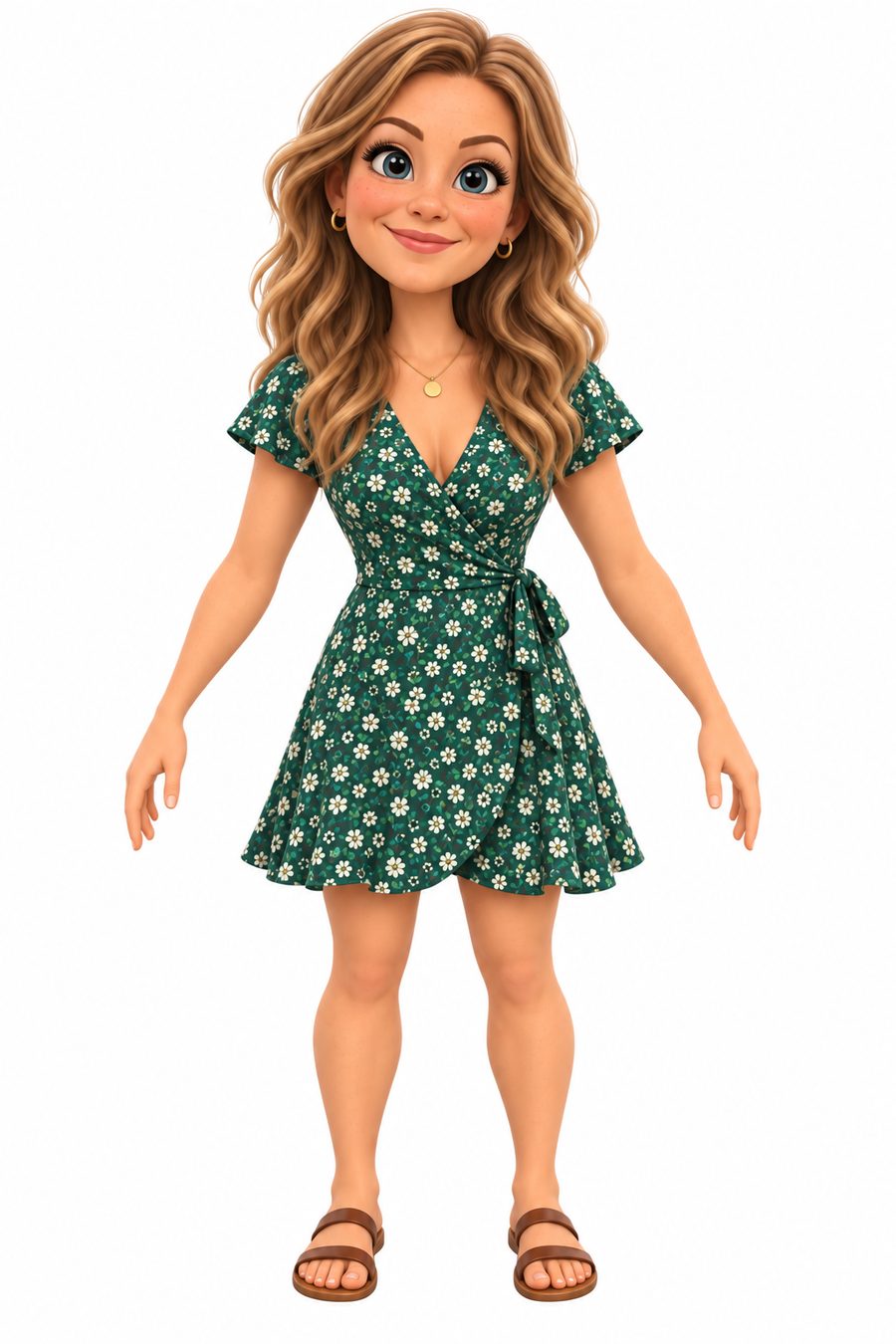 Woman redrawn as a cartoon